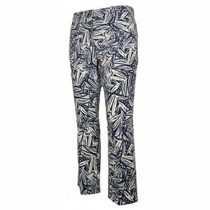 J.McLaughlin Lexi Jean Womens Size 12‎ Navy White Willow Bluff Leaf Print Pants
